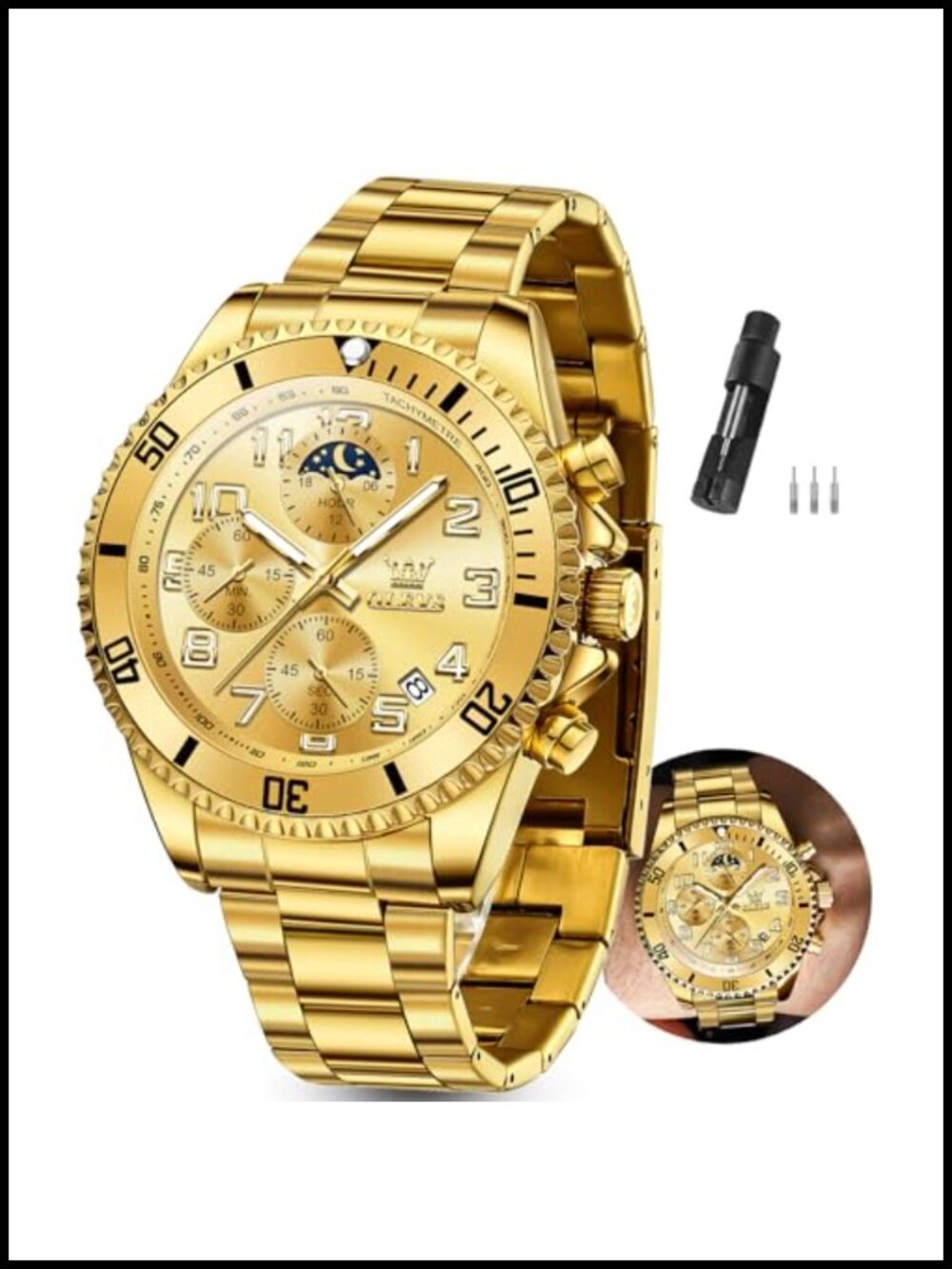Men's Luxury Stainless Steel Analog Quartz Dress Watch Big Face